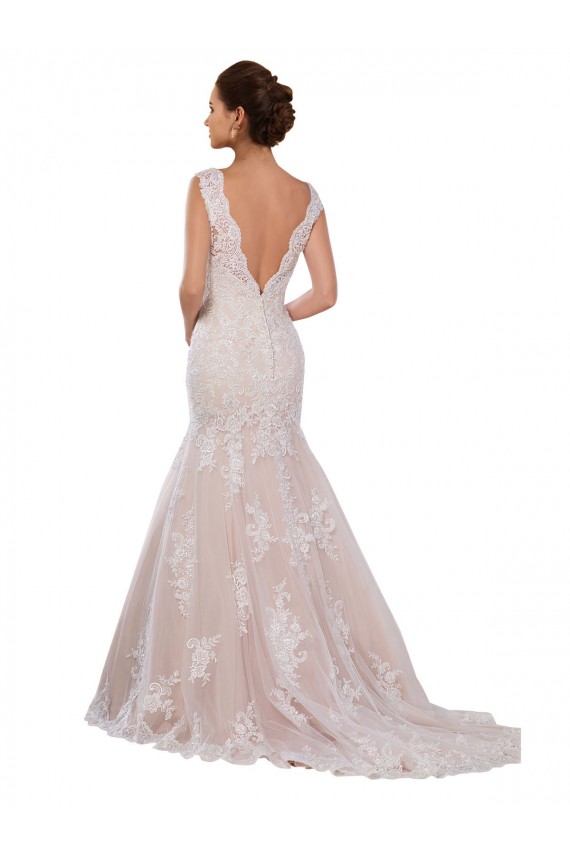 Shop Classic Fit and Flare V-Neck Mermaid Lace Wedding Dress