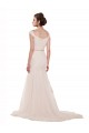 Shop Cap Sleeves Off the Shoulder Ruched Mermaid Tulle Beach Wedding Dress