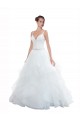 Shop Spaghetti Straps Ball Gown Beach Wedding Dress with Lace Bodice