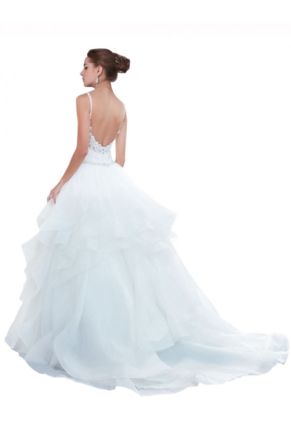 Shop Spaghetti Straps Ball Gown Beach Wedding Dress with Lace Bodice