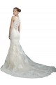 Shop Deep Illusion Neck Mermaid Tulle Beach Wedding Dress with All Over Lace
