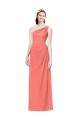 Shop Draped Full Length One Shoulder Chiffon Bridesmaid Dress
