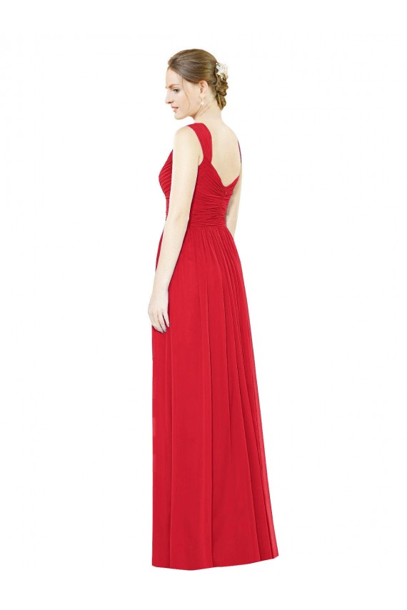 Shop Full-Length Long Chiffon Bridesmaid Dress with Side Front Slit