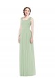 Shop Sleeveless Chiffon Long Bridesmaid Dress with Shoulder Straps