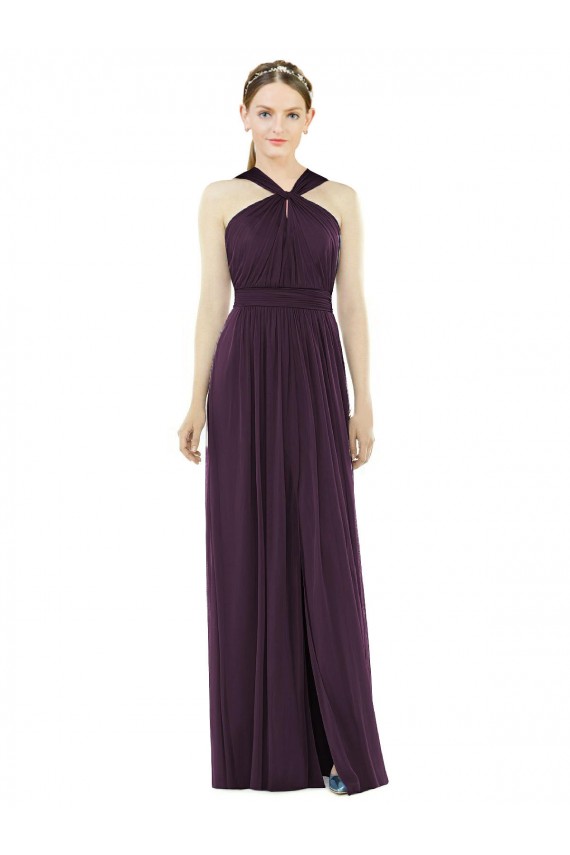 Shop Maxi Chiffon Halter Neck Bridesmaid Dress