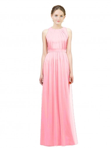 Shop Sleek Halter Neck Chiffon Bridesmaid Dress 