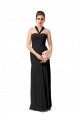 Shop Long Halter Chiffon Bridesmaid Dress with Dropped Waist