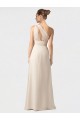 Shop One Shoulder Full Length Chiffon Bridesmaid Dress with Shirred Bodice