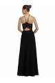 Shop Lace Halter Neckline Chiffon A-Line Bridesmaid Dress with Sheer Back