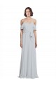 Shop Off the Shoulder Spaghetti Strap Long Chiffon Bridesmaids Dress