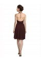 Shop Short Knee Length Chiffon Bridesmaids Dress with Halter Cowl Neck