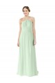 Shop Front halter Neckline and Deep Back Long Chiffon Bridesmaid Dress