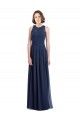 Shop Chiffon High Neck Sleeveless Bridesmaid Dress with Pleats