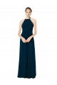 Shop Spaghetti Strap Long Chiffon Halter A-Line Bridesmaid Dress