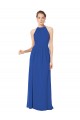 Shop Long Chiffon High-Neck Sleeveless Bridesmaid Dress