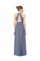 Shop Long Chiffon High-Neck Sleeveless Bridesmaid Dress