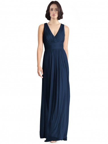 Shop Cut Out Back Long Chiffon V-Neck Bridesmaid Dress