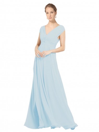 Shop Chiffon Bridsmaids Dress with V-Neckline and Tie V Back