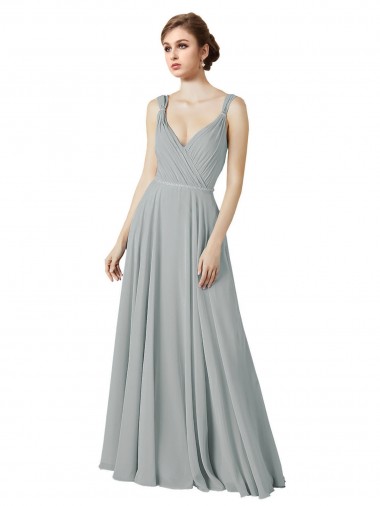 Shop Figure Flattering Chiffon Bridesmaid Dress with Beaded Detail