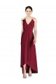 Shop Draped V-Neck High Low Chiffon Bridesmaid Dress