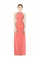 Shop Open Back Shirred Halter Chiffon Bridesmaid Dress