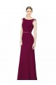 Shop Slim Chiffon Bridesmaid Dress with Embellished Capped Sleeves