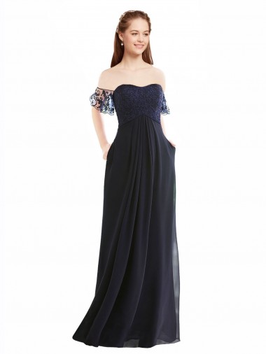 Shop Boho Bridesmaid Dress with Beaded Embroidered Bodice and Flutter Cap Sleeves