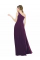 Shop One Shoulder Chiffon Bridesmaid Dress with Draped Bodice