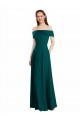 Shop Classic Off the Shoulder Chiffon Bridesmaid Dress with Cap Sleeves