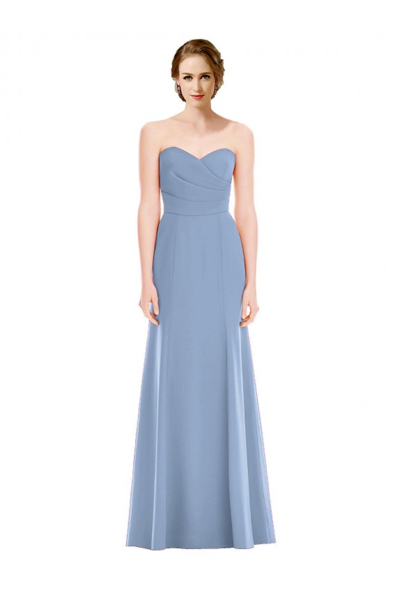 Shop Draped Strapless Sweetheart Trumpet Chiffon Bridesmaid Dress