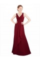Shop Twist-Knot V-Neckline Long Chiffon Bridesmaid Dress
