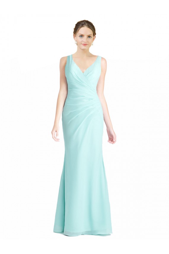 Shop Ruched Bodice Sweetheart Chiffon Bridesmaid Dress with Lace Back