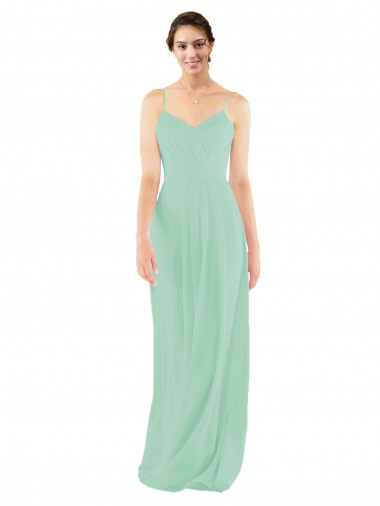Shop Classic Long Chiffon Bridesmaid Dress with V-Neck