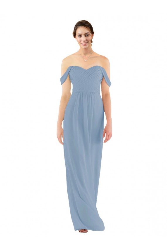 Shop Sweetheart Neckline Chiffon Off-the-Shoulder Bridesmaid Dress
