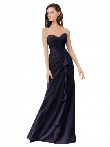 Shop Strapless Chiffon Bridesmaids Dress with Sweetheart Neckline