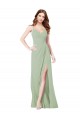 Shop Floor Length Long Chiffon Bridesmaid Dress with Side Slit