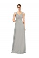 Shop V-Neck Chiffon Bridesmaid Dress with Illusion Gathered Bodice