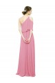 Shop Sleeved One Shoulder Chiffon Bridesmaids Dress with Draped Ruffle Overlay
