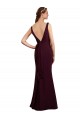 Shop Floor Length Fluted Chiffon Dress with Draped Bodice and V-Neckline