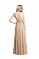 Shop Draped Long Chiffon A-Line Dress with Cascading Ruffles
