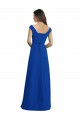 Shop Draped Shoulder V-Neck Long Chiffon Bridesmaid Dress
