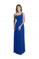 Shop One Shoulder A-Line Chiffon Bridesmaid Dress with Pleated Bodice