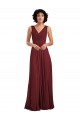 Shop Sleeveless V-Neck Pleated Chiffon Bridesmaid Dress