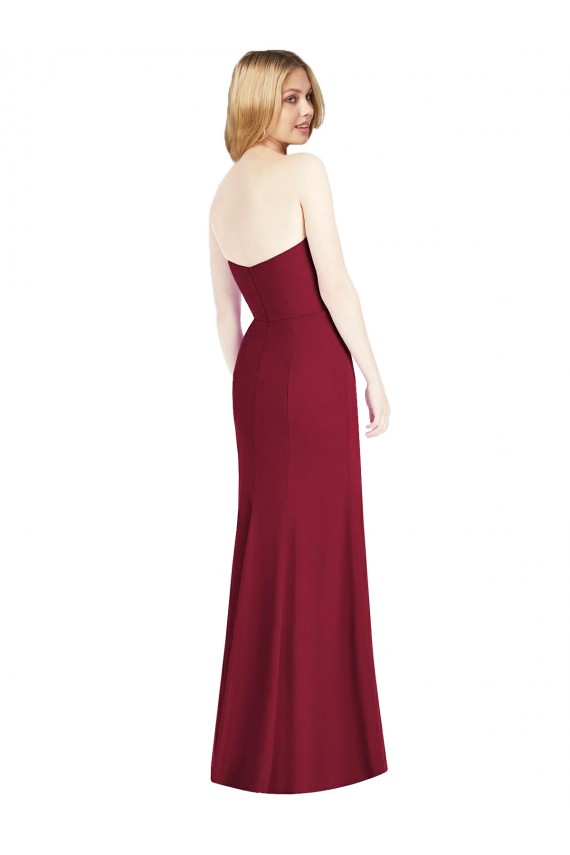 Shop Strapless Chiffon Trumpet Bridesmaid Dress with Front Slit