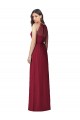 Shop Halter Neck Full-Length Shirred Chiffon Bridesmaid Dress