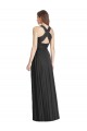 Shop Full Length V-Neck Chiffon Bridesmaid Dress with Wide Criss Cross Straps