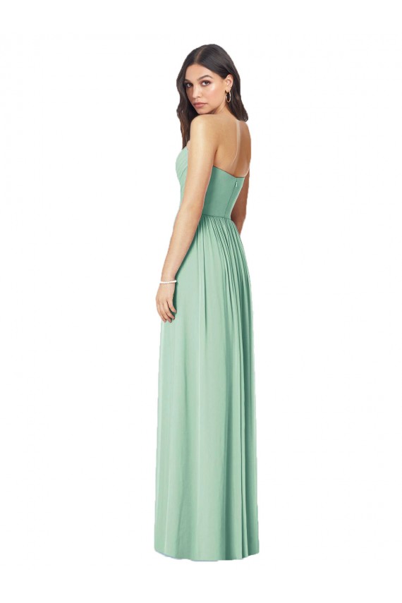 Shop Draped Sweetheart Strapless Long Chiffon Bridesmaid Dress