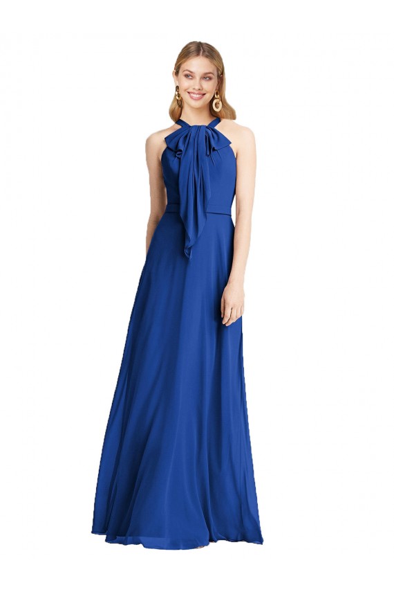 Shop Plunging V-Back Long Full Length Chiffon Bridesmaid Dress
