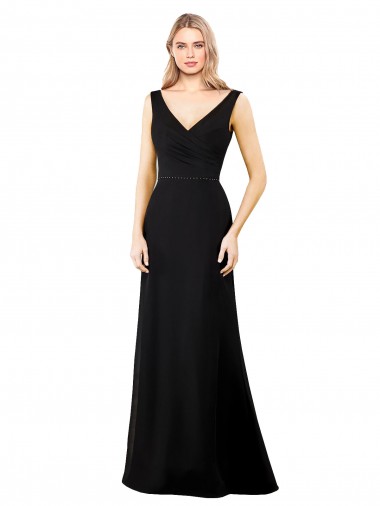 Shop V-Neckline Chiffon Bridesmaid Dress / Prom Dress with Draped Bodice