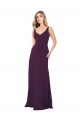 Shop Long Chiffon Bridesmaid Dress with Front Bow